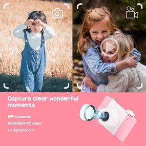 img 3 attached to 📸 Easy Hood Kids Camera - 1080P HD Mini Video Camcorder Toy with 2.0 Inch IPS Screen, 32GB SD Card, Rabbit Silicone Cover - Perfect Gift for 4-10 Years Old Boys and Girls