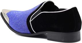 img 2 attached to 💎 Stylish and Dazzling: Enzo Romeo Rhinestone Chrome Fashion Men's Loafers & Slip-Ons