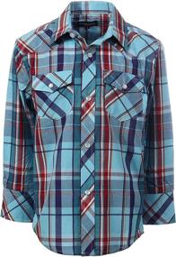 img 1 attached to 👕 Plaid Sleeve Pearl Snaps Boys' Clothing and Tops, Tees & Shirts by Gioberti