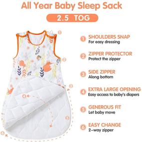img 3 attached to Mosebears 2.5 TOG Cotton Sleep Sack Baby Wearable Blanket with 2-Way Zipper - Unisex