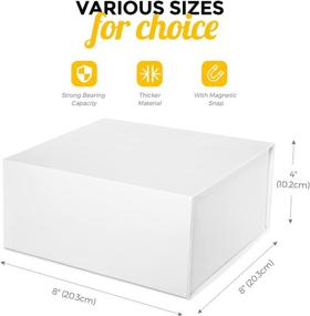 img 2 attached to 🎁 MESHA White Gift Boxes With Lids 8X8X4: Magnetic Packaging Solution for Various Occasions - 5PACK