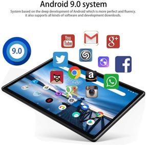 img 1 attached to 📱 Планшет 10,1 дюймов с Android 9.0, 3 ГБ ОЗУ, 32 ГБ ПЗУ, четырехъядерный процессор, две SIM-карты 4G, две камеры, сертифицирован Google GMS, Bluetooth, GPS, WiFi, планшетный ПК (черный)