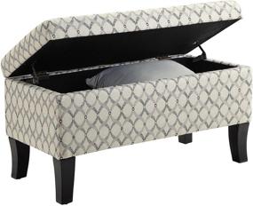 img 3 attached to 🪑 Convenience Concepts Designs4Comfort Winslow Storage Ottoman in Ribbon Pattern Fabric