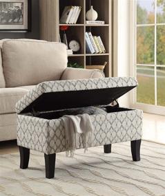 img 4 attached to 🪑 Convenience Concepts Designs4Comfort Winslow Storage Ottoman in Ribbon Pattern Fabric