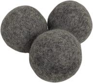 natural organic wool dryer balls – 100% new zealand wool, reusable, anti static, lint free, chemical free, soften laundry, shorten drying time, baby safe – grey, 3 pack logo