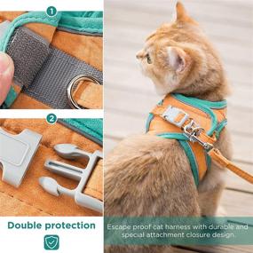 img 2 attached to 🐱 GeeRic Cat Harness and Leash: Escape-Proof, Comfortable Step-in Vest with Reflective Strips in Green