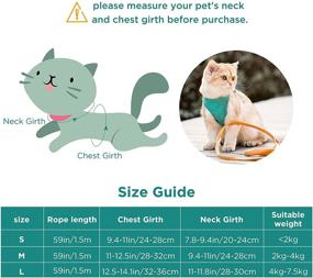 img 3 attached to 🐱 GeeRic Cat Harness and Leash: Escape-Proof, Comfortable Step-in Vest with Reflective Strips in Green