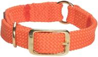 🐶 usa-made orange mendota pet braid collar with center ring - 1 inch x 24 inch - high-quality dog collar logo