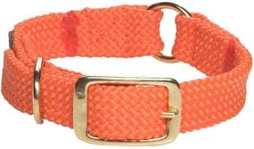 img 1 attached to 🐶 USA-Made Orange Mendota Pet Braid Collar with Center Ring - 1 inch x 24 inch - High-Quality Dog Collar