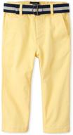 stylish and durable: the children's place boys' solid belted chino pants logo