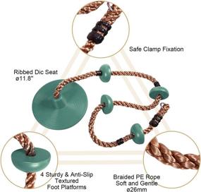 img 1 attached to 🌳 RedSwing Climbing Rope Swing: Heavy Duty Disc Seat for Kids & Adults with Hanging Strap & Snap Hooks, Green - Tree Swing