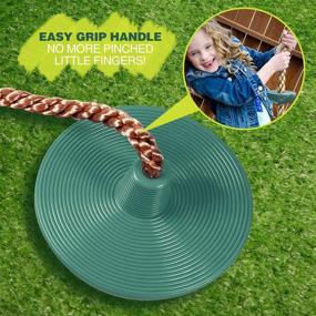 img 2 attached to 🌳 RedSwing Climbing Rope Swing: Heavy Duty Disc Seat for Kids & Adults with Hanging Strap & Snap Hooks, Green - Tree Swing