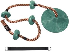 img 4 attached to 🌳 RedSwing Climbing Rope Swing: Heavy Duty Disc Seat for Kids & Adults with Hanging Strap & Snap Hooks, Green - Tree Swing