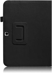 img 2 attached to 📚 Fintie Folio Case for Samsung Galaxy Tab 3 10.1 - Slim Leather Tablet Cover with Stylus-Loop, Book Style Stand and Stylus Holder - Black
