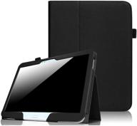 📚 fintie folio case for samsung galaxy tab 3 10.1 - slim leather tablet cover with stylus-loop, book style stand and stylus holder - black logo