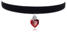 img 4 attached to Womens Velvet Choker Necklace Pendant