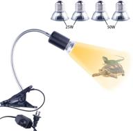 🦎 reptile heat lamp with uvb bulb and fixture - uva uvb reptile light for aquatic turtle tank - black logo