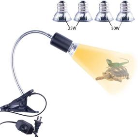 img 4 attached to 🦎 Reptile Heat Lamp with UVB Bulb and Fixture - UVA UVB Reptile Light for Aquatic Turtle Tank - Black