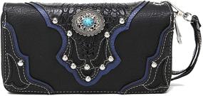 img 2 attached to 🤠 Western Cowgirl Fringe Handbag Set with Concealed Purse, Conchos, and Wallet - Country Style Shoulder Bags for Women