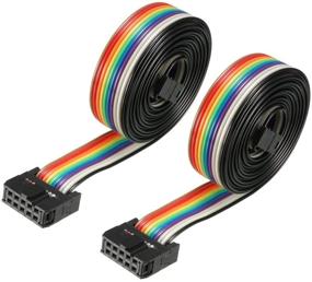 img 4 attached to Uxcell Rainbow Ribbon Cable 2 54Mm
