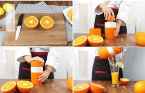 img 2 attached to 🍋 Premium Manual Hand Citrus Juicer - Effortlessly Squeeze Lemon, Orange, Lime, and Grapefruit - 16.9 oz/500 ml Capacity - Convenient Lid Rotation Press - Ultimate Juicer Mug