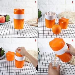 img 1 attached to 🍋 Premium Manual Hand Citrus Juicer - Effortlessly Squeeze Lemon, Orange, Lime, and Grapefruit - 16.9 oz/500 ml Capacity - Convenient Lid Rotation Press - Ultimate Juicer Mug