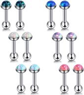 16g stainless steel opal barbell earring stud for cartilage, helix, tragus, ear piercing jewelry by xpircn logo