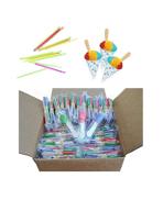 🍧 convenient and fun perfect stix snow cone cup kit with candy spoonz – 50 cups, 50 straws, and 100 candy spoons logo