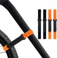 🚲 adjustable bike wheel stabilizer straps - sannix reusable bike wheel strap with durable hook (black and orange) logo