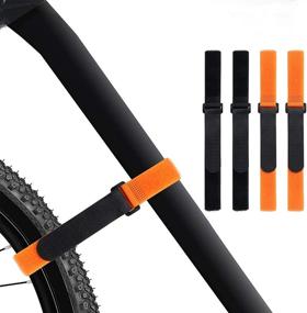 img 4 attached to 🚲 Adjustable Bike Wheel Stabilizer Straps - SANNIX Reusable Bike Wheel Strap with Durable Hook (Black and Orange)