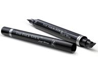 winged eyeliner stamp - the flick stick by lovoir, cat eye stencil makeup tool, smudge-proof & waterproof liquid eyeliner pen, vamp style wing, wingliner (10mm classic, midnight black) logo