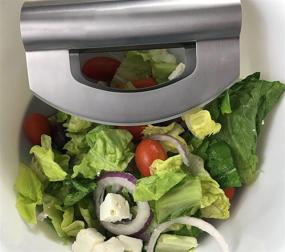 img 3 attached to 🥬 Без усилий нарезайте салат и овощи: Mezzaluna Salad Chopper от Checkered Chef - нож-качалка из нержавеющей стали с накладками на лезвие.