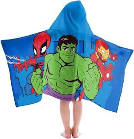 img 2 attached to 🦸 Marvel Super Hero Adventures United Kids Bath/Pool/Beach Hooded Towel by Jay Franco - The Avengers - Ultra-Soft & Absorbent Cotton Towel, 22" x 51" Size (Official Marvel Product)