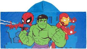 img 3 attached to 🦸 Полотенце с капюшоном Marvel Super Hero Adventures United для детей для ванны/бассейна/пляжа от Jay Franco - Мстители - полотенце из ультра-мягкого и впитывающего хлопка, размер 22" x 51" (Официальный продукт Marvel)