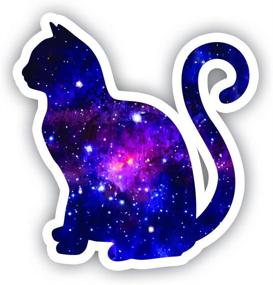 img 2 attached to Cat Sitting Galaxy Sticker Stickers