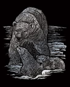 img 2 attached to Изысканное серебряное гравюрное искусство Royal and Langnickel — завораживающий шедевр с белым медведем и медвежатами.