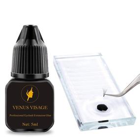 img 2 attached to Представляем VENUS VISAGE Extra Strong Клей для ресниц - объем 5 мл, время высыхания 1-2 секунды, срок удержания 6-7 недель | Без латекса и суперчерный клей для профессионального наращивания ресниц.