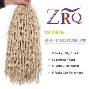 img 3 attached to 🦋 Effortlessly Chic: ZRQ Butterfly Locs Crochet Hair 6 Packs 18 Inch Blond Pre Looped Locs Crochet Hair Synthetic Crochet Braid Hair Natural Messy Low Temperature Fiber Hair Extensions (18 Inch,613)