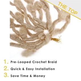 img 2 attached to 🦋 Effortlessly Chic: ZRQ Butterfly Locs Crochet Hair 6 Packs 18 Inch Blond Pre Looped Locs Crochet Hair Synthetic Crochet Braid Hair Natural Messy Low Temperature Fiber Hair Extensions (18 Inch,613)