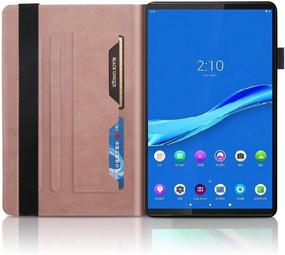 img 2 attached to 📱 Lenovo Tab M10 FHD Plus 10.3 inch 2020 Model PU Leather Folio Stand Cover Shell, Rose Gold - with Pencil Holder, Card Slot - Compatible with Lenovo Tab M10 Plus (2nd Gen) TB-X606F / TB-X606X Tablet