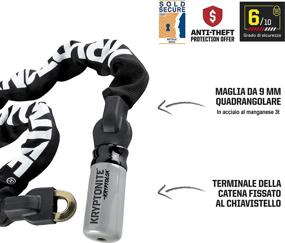 img 3 attached to 🔒 Ultimate Security: Kryptonite KryptoLok Integrated 9.5mm Chain Bicycle Lock