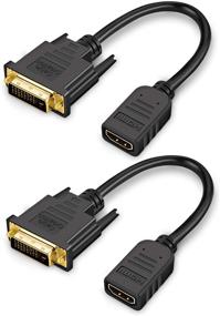 img 4 attached to 🔌 Кабель-переходник HDMI на DVI 0.5ft короткий 2PAK - CableCreation Би-дирекциональный 4K HDMI-женский на DVI-I(24+1)-мужской адаптер, 1080P DVI-D на HDMI конвертер для ПК, телевизора, PS5, Blu-ray, Xbox, Switch.