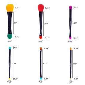 img 1 attached to 🧳 SHANY LUNA 6 Piece Synthetic Double Sided Travel Brush Set with Pouch