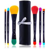 🧳 shany luna 6 piece synthetic double sided travel brush set with pouch logo