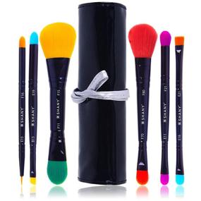 img 4 attached to 🧳 SHANY LUNA 6 Piece Synthetic Double Sided Travel Brush Set with Pouch