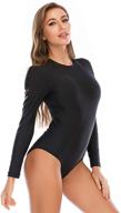 👙 stylish & functional: women's one piece swimsuit with long sleeves and back zipper for surfing & swimming by huge sports logo