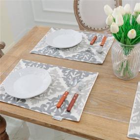 img 1 attached to 👌 Enhanced HWY 50 Embroidered Placemats: Stain-Resistant Elegance at its Best