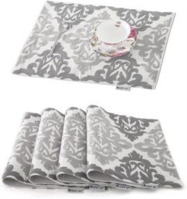 img 4 attached to 👌 Enhanced HWY 50 Embroidered Placemats: Stain-Resistant Elegance at its Best