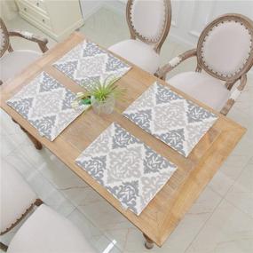 img 3 attached to 👌 Enhanced HWY 50 Embroidered Placemats: Stain-Resistant Elegance at its Best