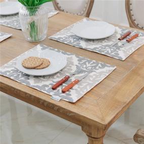 img 2 attached to 👌 Enhanced HWY 50 Embroidered Placemats: Stain-Resistant Elegance at its Best